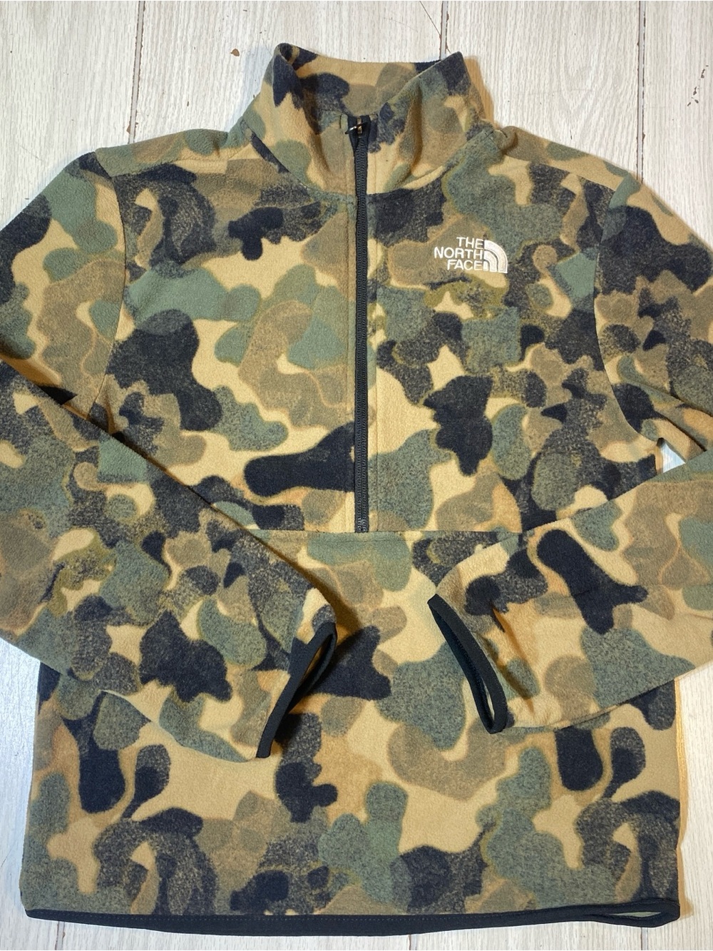 The North Face Teen Glacier Full Zip Hooded Fleece Jacket Camo Size L (12) NWOT!